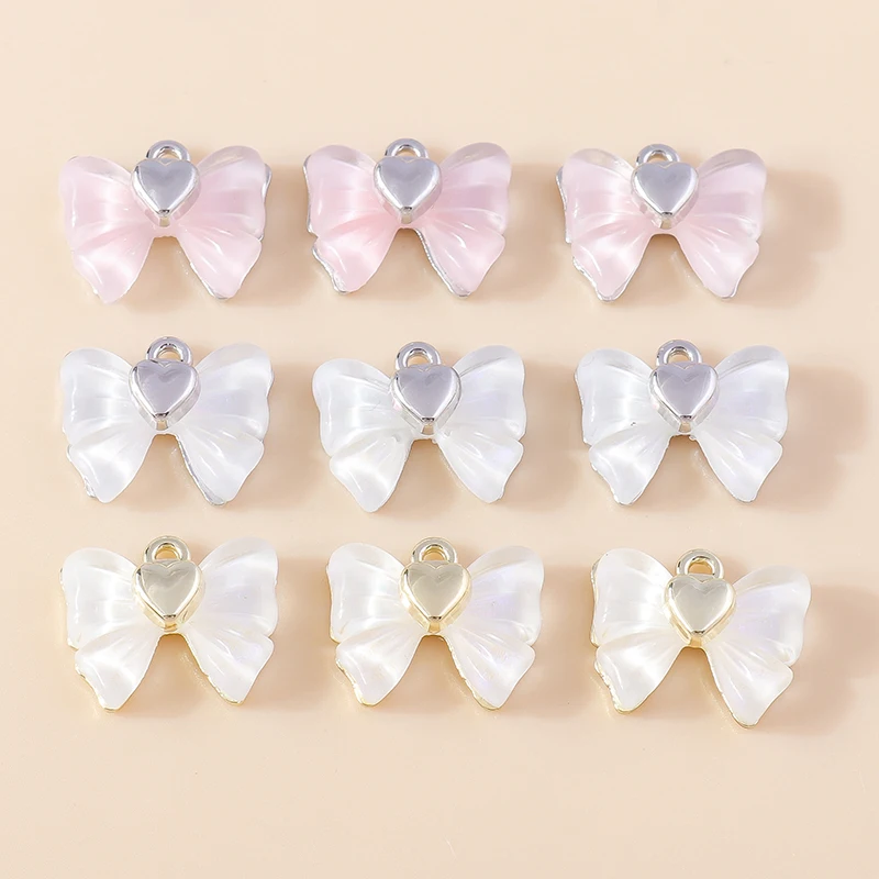 

Leslie 4pcs Cute Crystal Bowknot Charms for Dangle Earring Necklace Pendant Women Jewelry DIY Handmade Jewelry Accessories