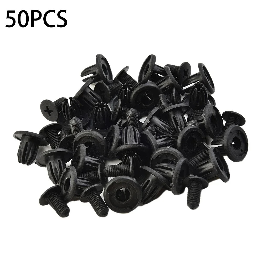 

50pcs Car Door Trim Panel Clip Fastener 10mm Hole Car Rivet Push Clips Retainer Door Trim Panel Clip Fastener