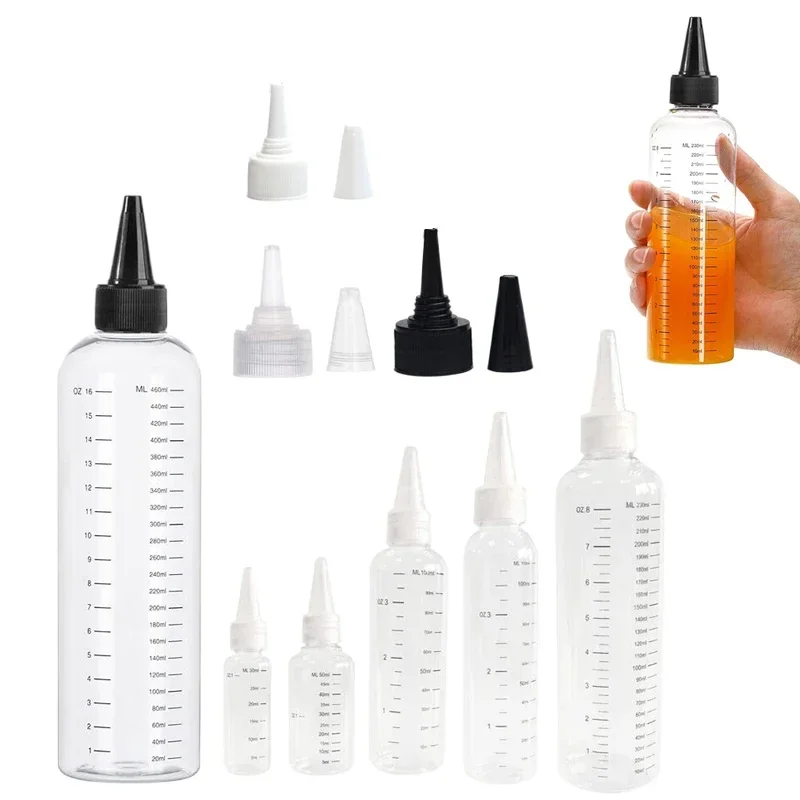 Botella vacía de plástico con gotero, recipiente para pigmento de Color de tinta de tatuaje con tapas superiores, 50 piezas, 30ml/60ml/100ml/120ml/250ml