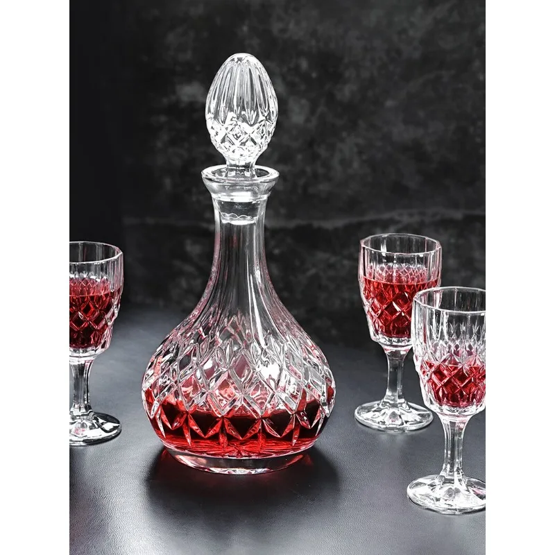 

Universe Grocery Store Crystal Glass Corked Wine Bottle, Wine Bottle Dispenser Decanter