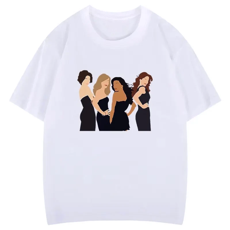 Silhouette Round Collar T Shirt Desperate Housewives Susan Lynette Comedy Fabric Girl Print Tee Fashion Casual Summer Y2k Tops