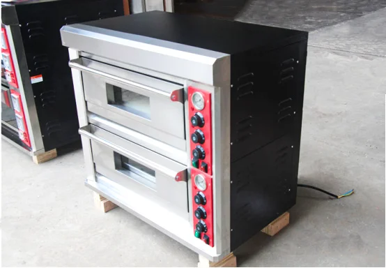 Commercial 16 Inch Mechanical Timer Control Double Deck Electric Pizza Oven