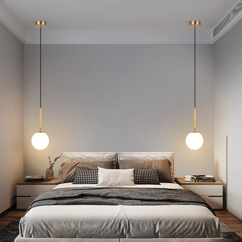 Modern Glass Ball Chandelier Home Bedroom Decoraction Lamp Kitchen Island Pendant Lights for Dining Room Hanging Lamp Ceiling