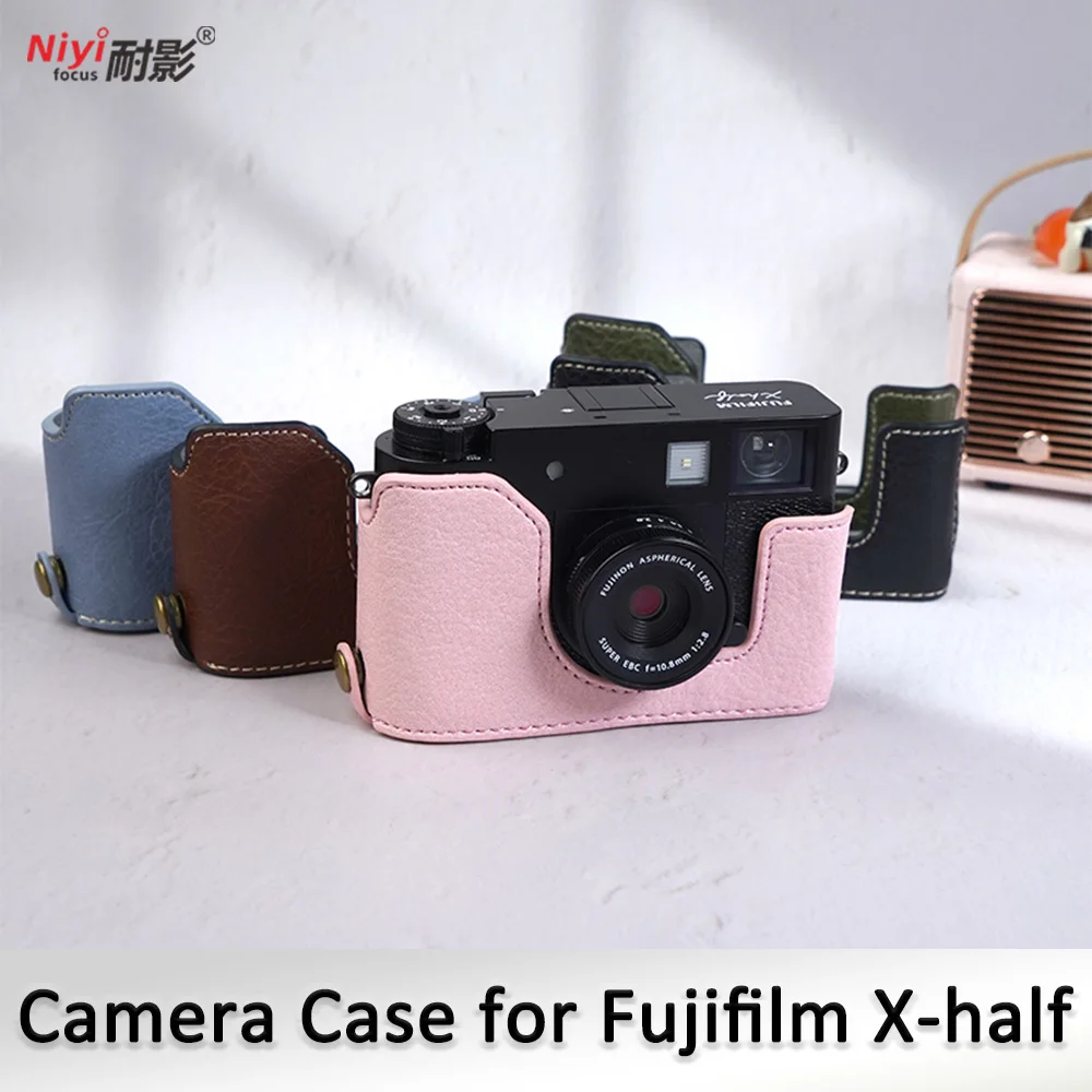 Kamera-Halbetui für Fujifilm X-halbe Kamera-Schutzhülle, Tasche, Tasche, Ledertasche, Bodenöffnung, kratzfest, wasserdicht