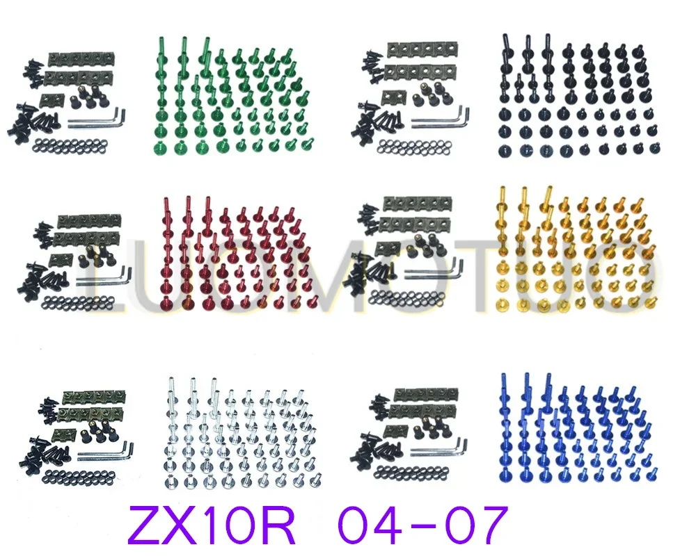 

CNC Complete Fairing Bolts Bodywork Screws Nuts Kit Fit For Kawasaki ZX10R 2004-2005 ZX10R 06-07