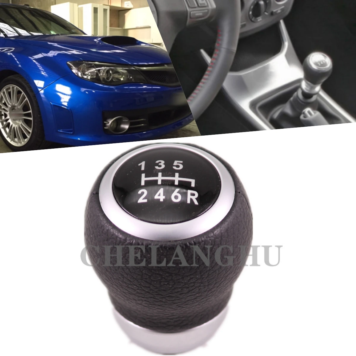 

6 speed Leather Gear stick shift knob For Subaru Impreza WRX STI 2009 2010 2011 2012 2013 2014 2015 2016 2017 2018