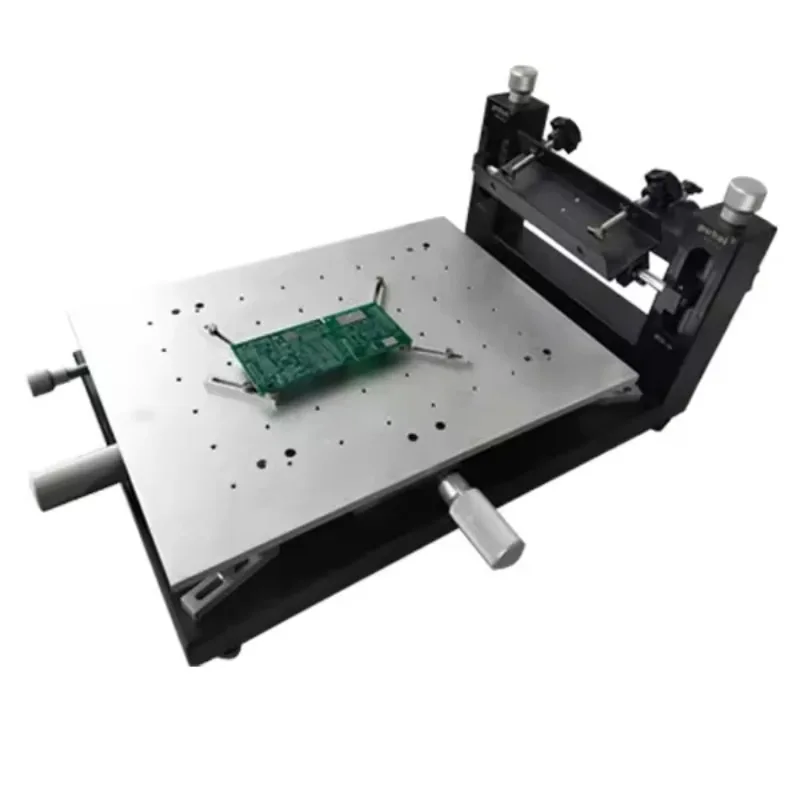 PUHUI PCB printing manual  table, desktop solder paste printing machine, SMT steel mesh desktop red glue screen