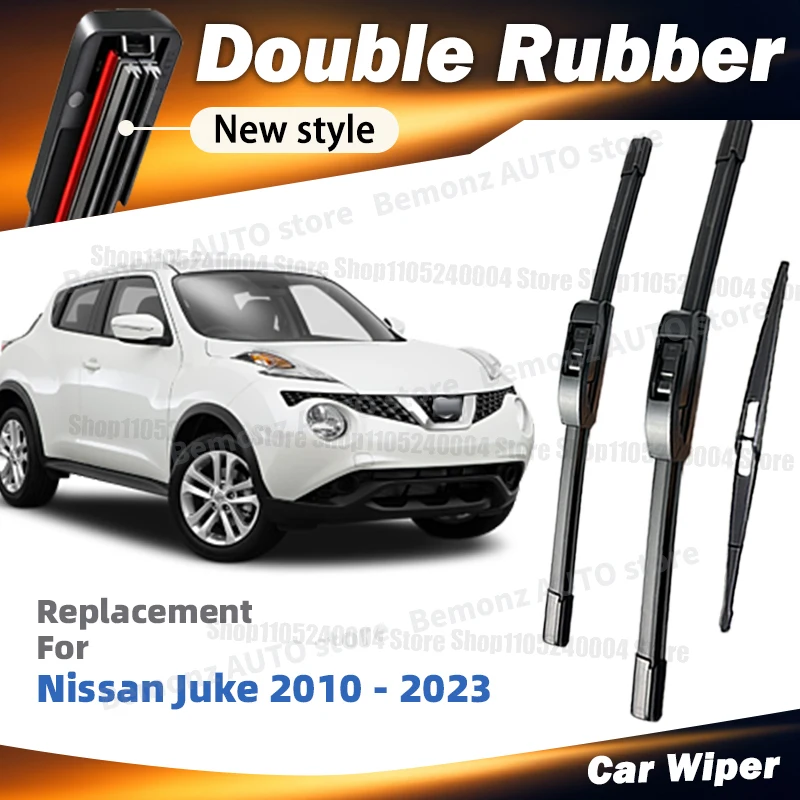 For Nissan Juke F15 F16 2010 2013 2014 2019 2020 2023 LHD Front Rear Windshield Wiper Blade 3pc Windscreen Window Accessories