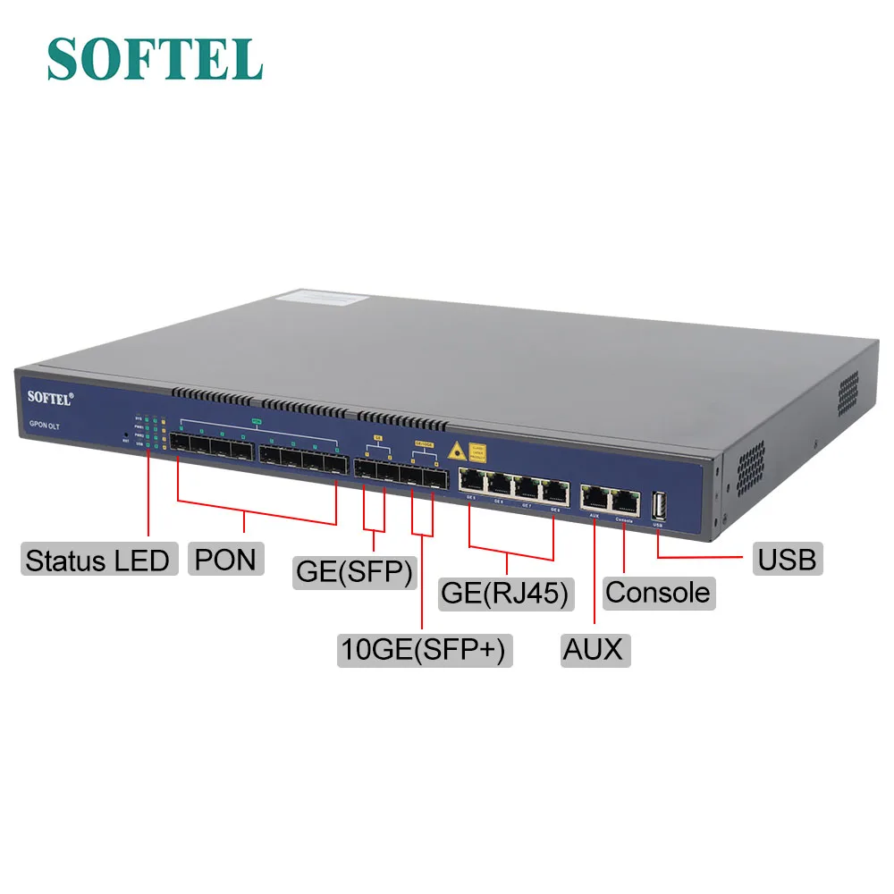 Olt Gpon 8 Puertos Max Splitting  Ratio 1:128 1024 Olt Vsol 8 Puertos FTTH Olt Gpon