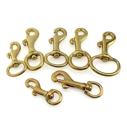 Solid Brass Trigger Swivel Eye Bolt Snap Hook For webbing Leather Craft Bag Strap Belt Hook Clasp Pet Dog Leash Clip