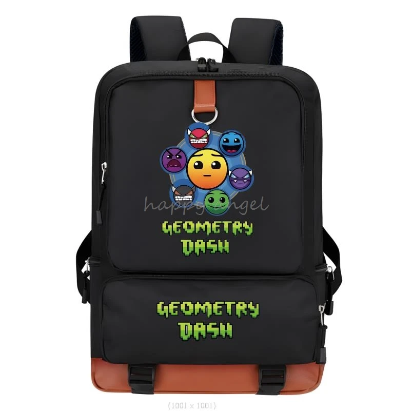 Backpack Geometry Dash Print Girls Boys Student Teenager Children Rucksack Women Cute Casual School Bags Kids Birthday Gift Toy