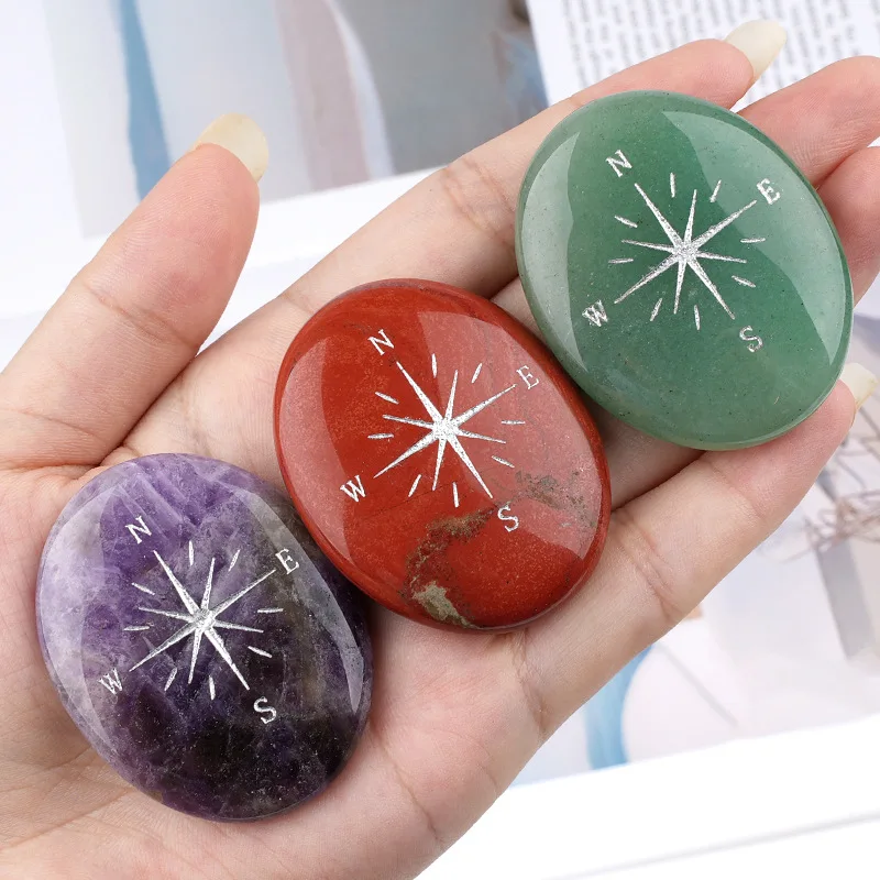 Crystal Stone Ornaments Thumbstone Compass Star Radiance Healing Therapy Meditation Spiritual Natural Gemstone Home Decoratives
