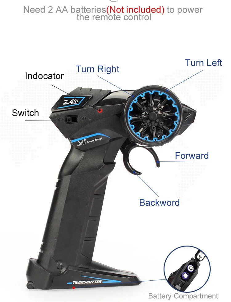 รถมอเตอร์ไซค์แข่งความเร็วสูงและดริฟท์ขนาดใหญ่ 1:10 ความเร็ว 25 กม./ชม. ควบคุมแบบรอบทิศทาง 2.4GHz ของเล่นจำลองไฟฟ้าบังคับวิทยุสำหรับเด็ก
