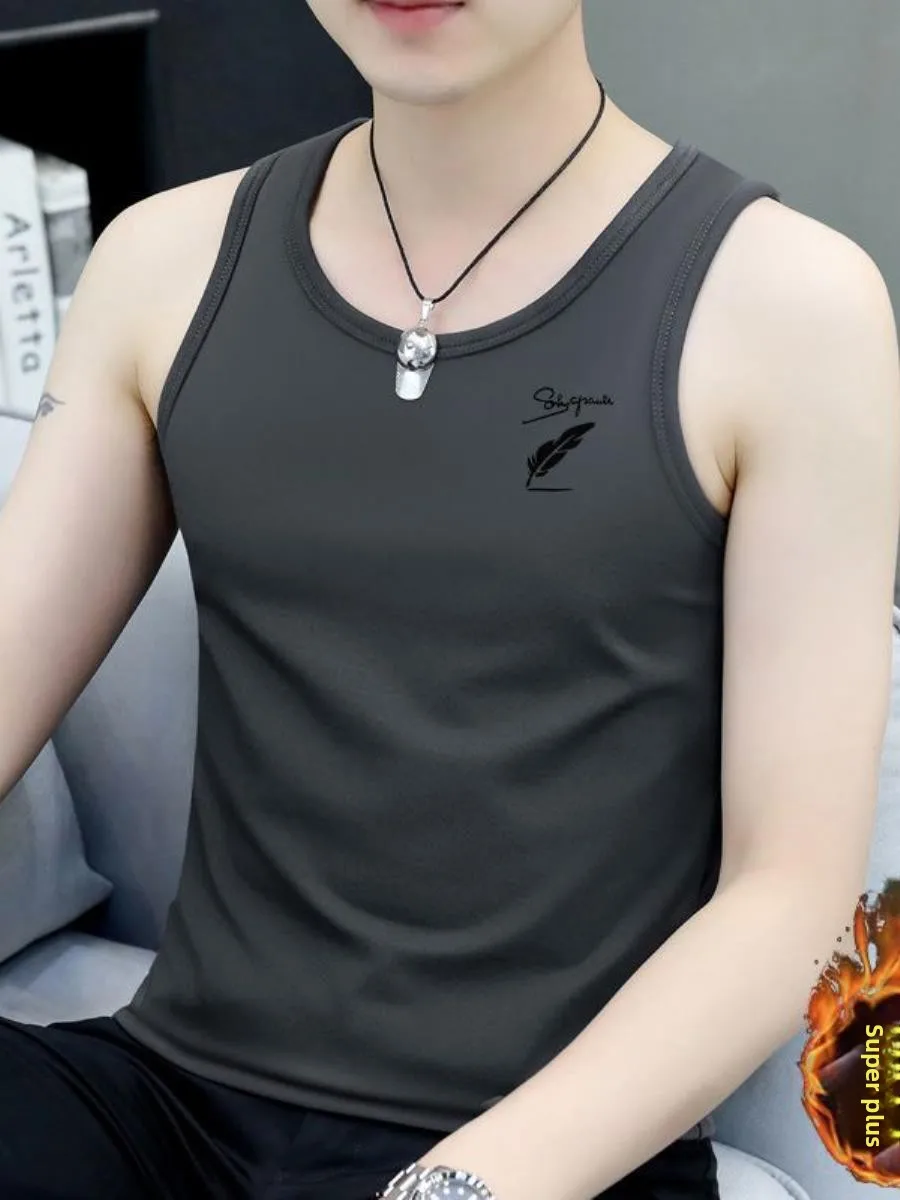 

Men's Fce Lined Elastic Fitn Vest Warm Base Layer irt for Running And Jogging in Winter Faion Urban Sle Stand Collar