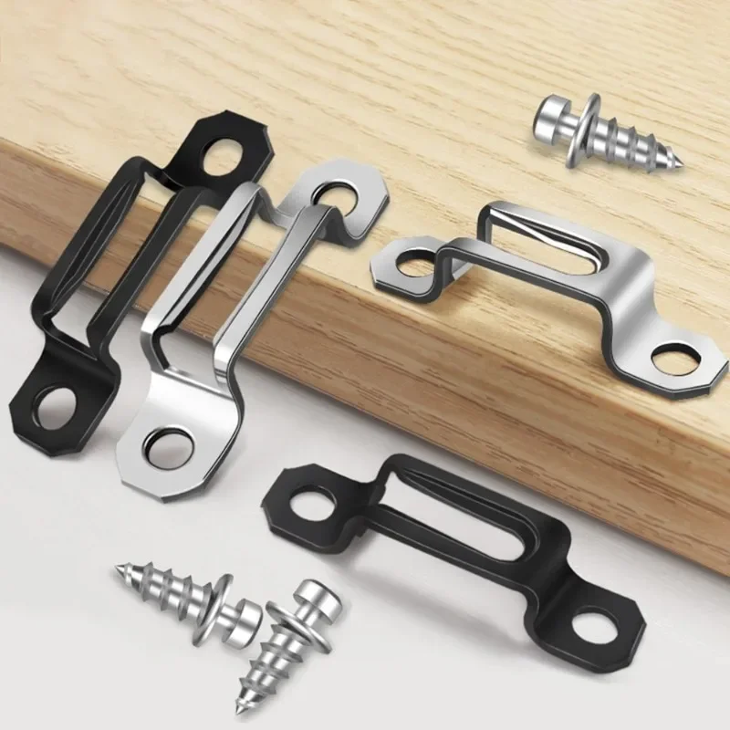 40pcs Invisible 2 in 1 Cabinet Connectors Cupboard Hinges Assembly with Screw Furniture Connecting Bracket Hardware Accessories