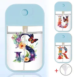 Refillable Perfume Bottle Portable Alcohol Disinfectant With Funnel Split Bottles Leakproof For Outdoor Butterfly Letter Pattern