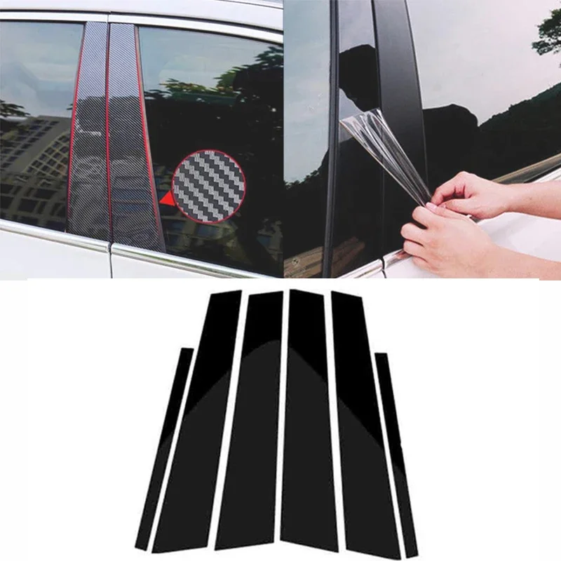 

For BMW F30 E46 E90 G20 318i 325i 320i 328i Glossy Carbon Fiber Wrap Films Car Door Window Pillars B-pillar Post Trim Stickers
