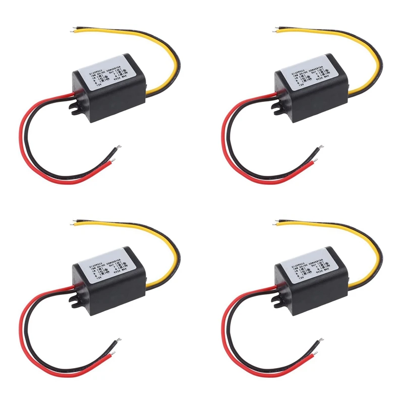 DC-DC konverter Step Down 4X 12V ke 9V, Regulator tegangan catu daya modul Step Down