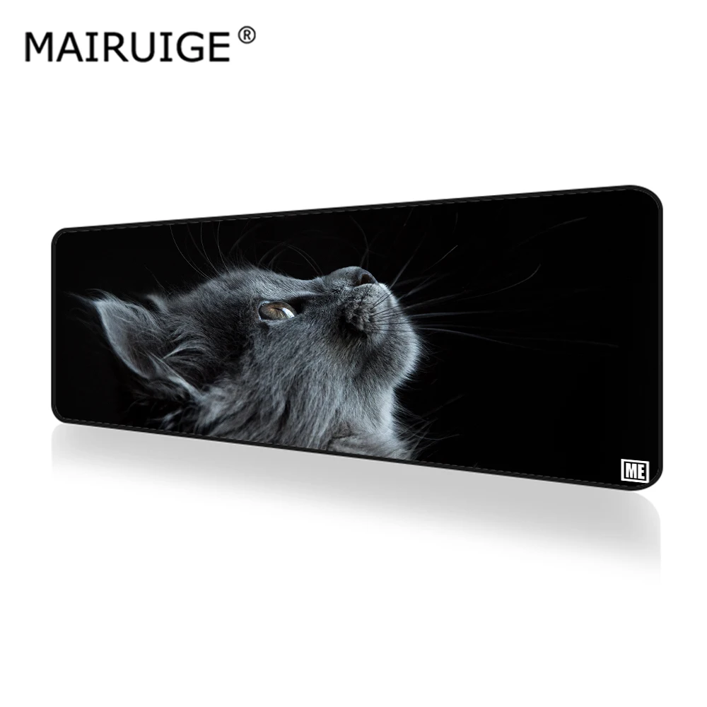 

Black Cat Animal Large Gaming Mouse Pad Computer Table Mousepad Locking Edge Rubber Gamer Big Desk Mat 80x30cm/90x40cm Game Mats