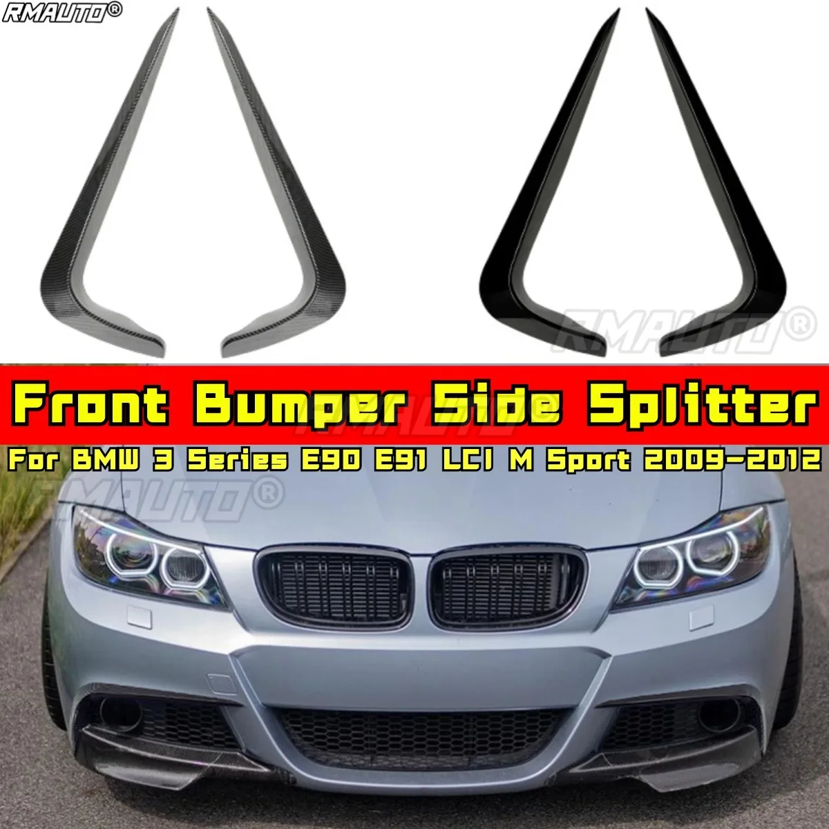 

Wind Knife Spoiler Tuning Air Blade Front Bumper Side Splitter for BMW 3 Series E90 E91 LCI M Sport 2009-2012 Car Accessories
