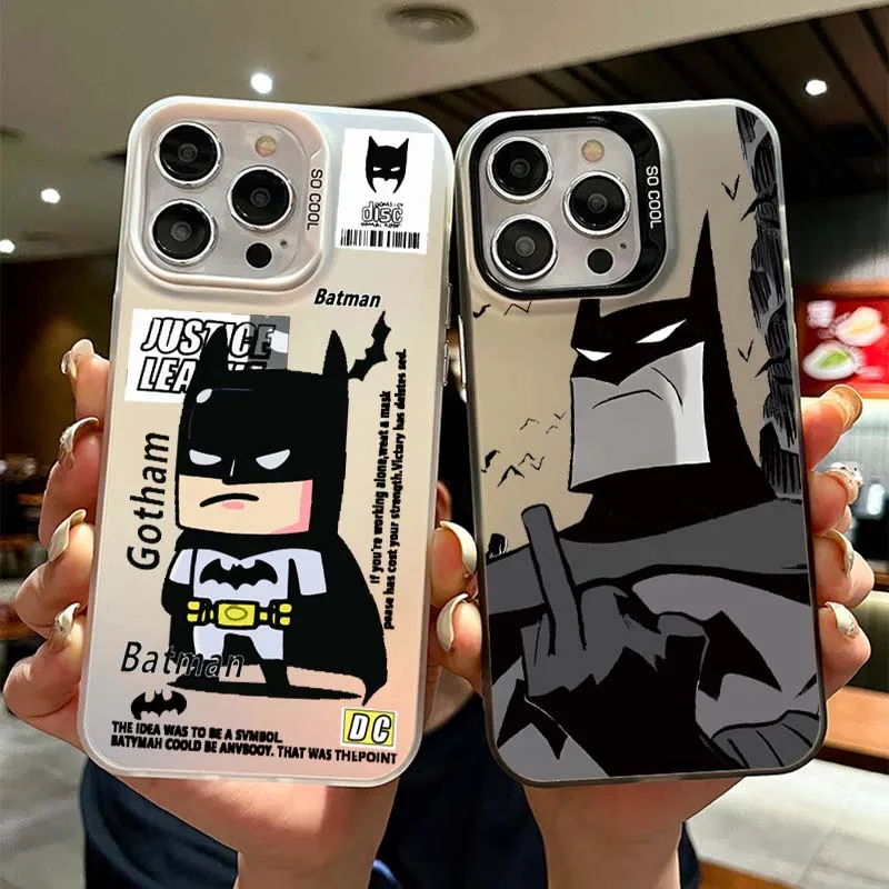 B-Batmans S-Supermans Comics Phone Case For Apple iPhone 17 Air 16 16e 15 14 13 12 11 Mini Pro Max Plus Colorful Silver Cover