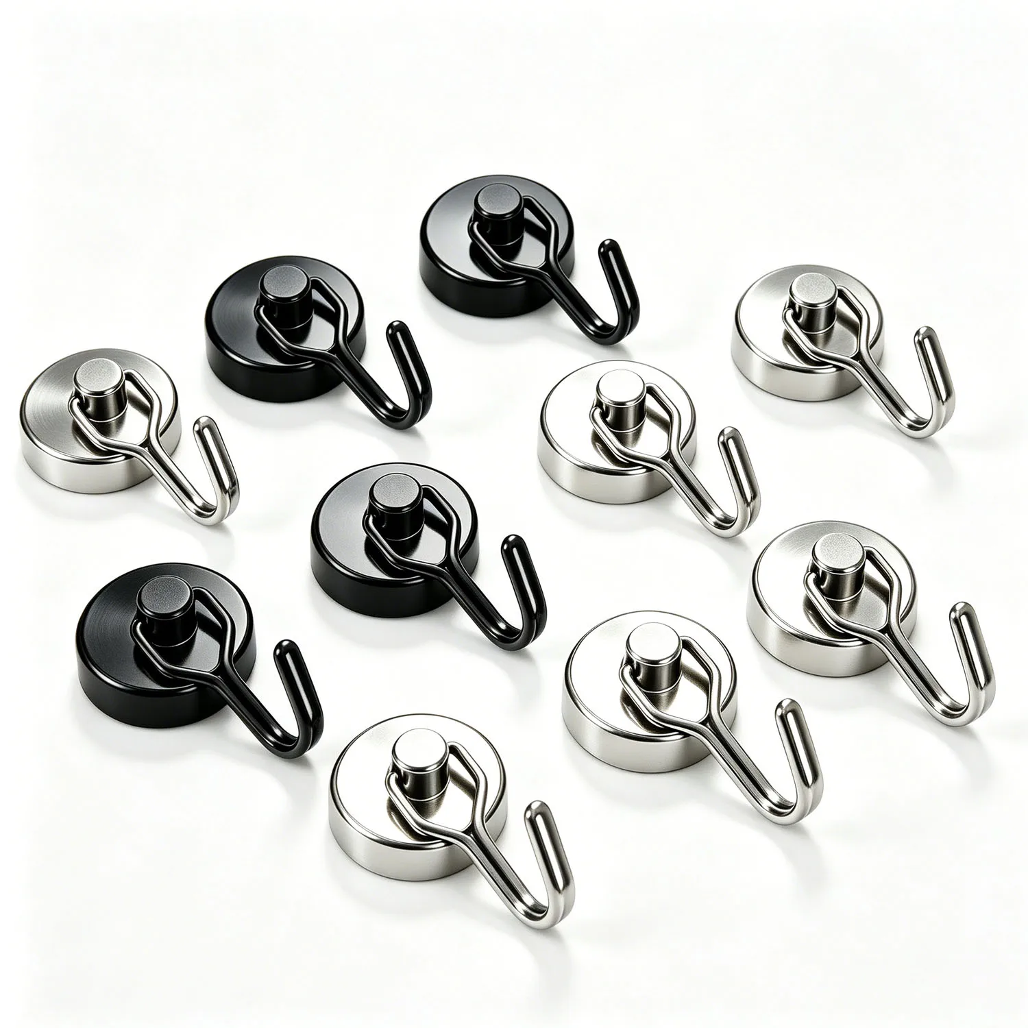 N38 Strong Neodymium Magnets Hooks Holder Multi-Purpose Heavy Duty Magnetic Hook Hanger Organization Storage For Home Office