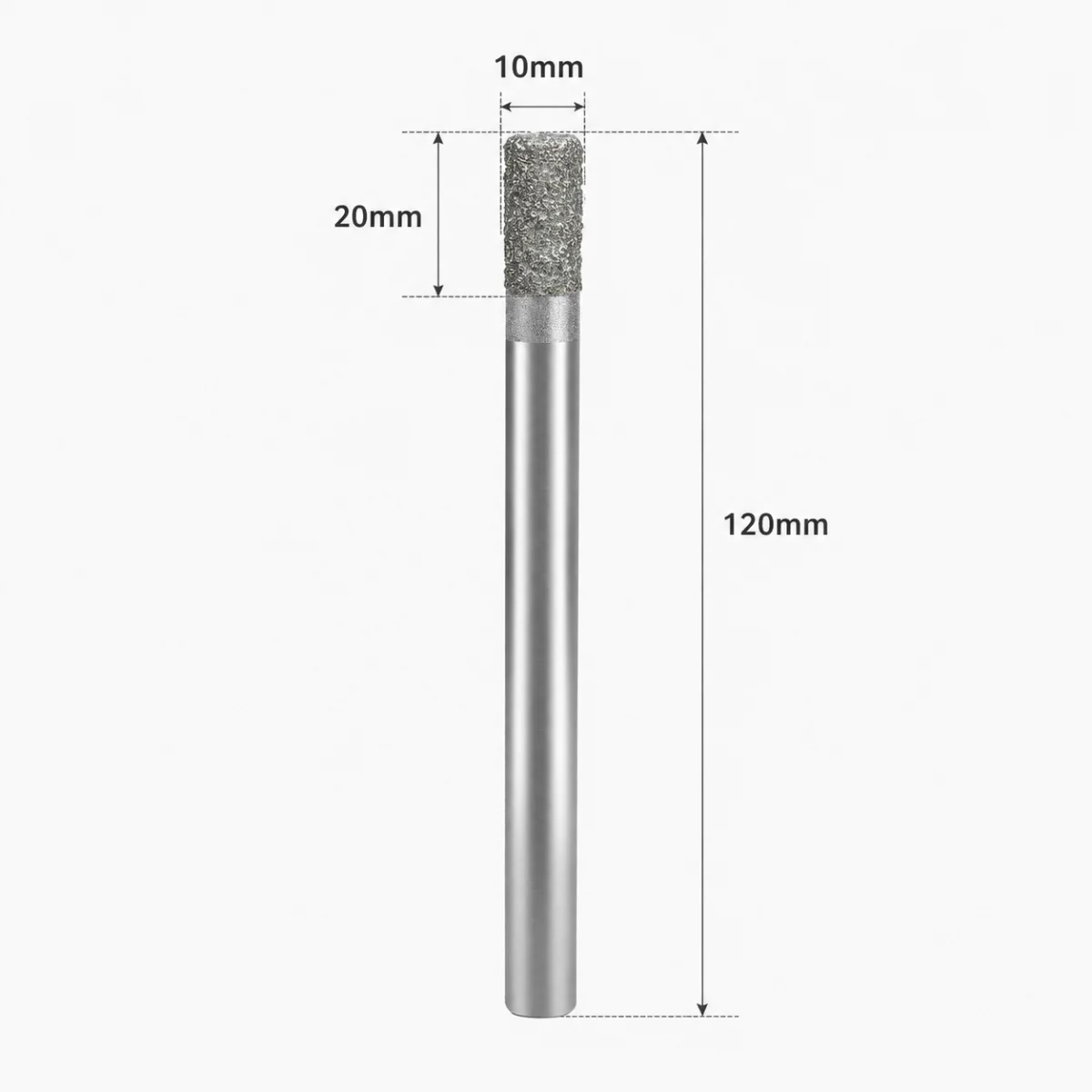 10x20x120mm Flat Bottom Diamond CNC Router Cutter Milling Bit Set for Stone Marble Engraving Cutting 5pc Straight Endmills