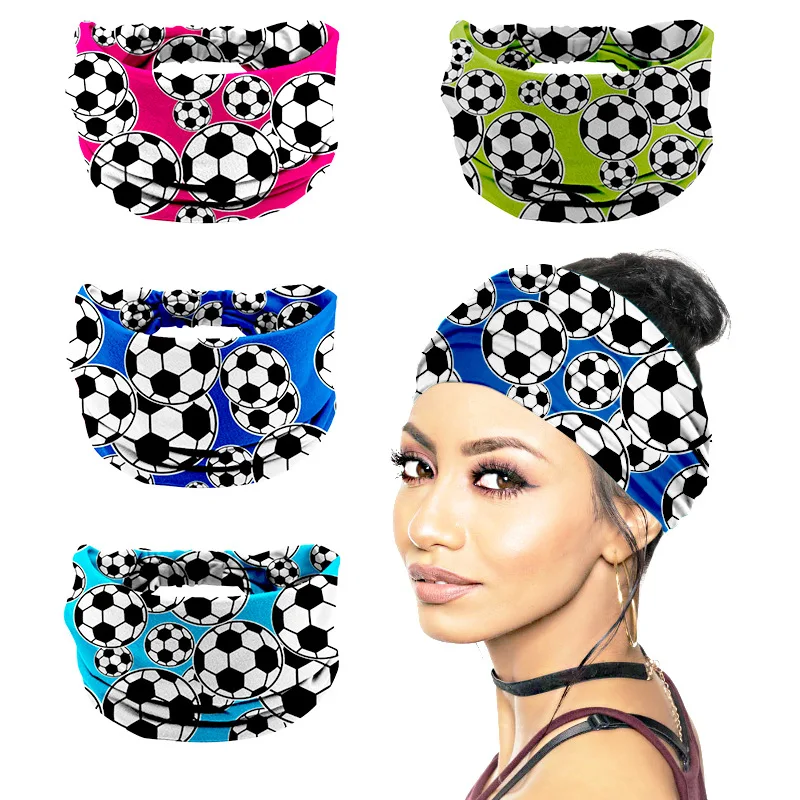 

Boho Wide Cotton Stretch Women Fascinator Hair Accessories Turban Soccer Ball Headbands Bandanas Hair Band Bandana Headpiece