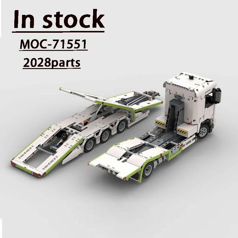 

MOC-71551 Транспортный грузовик расширенного типа с тяговой пластиной в сборе, модель строительного блока, 2028 шт., игрушка на день рождения для взрослых и детей, подарок