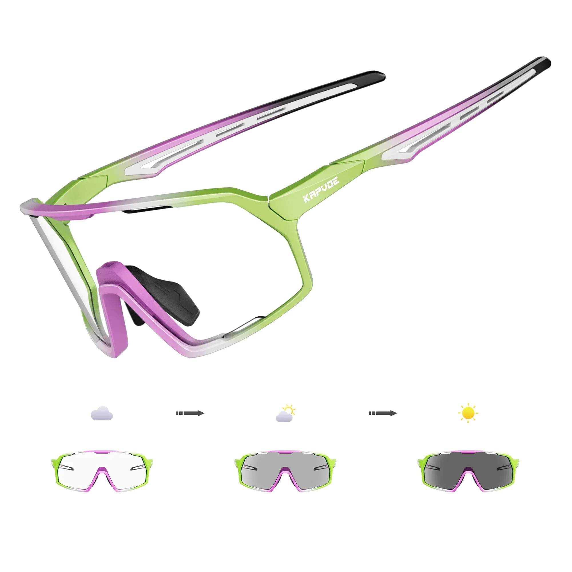 

Kapvoe Cycling Glasses Red Photochromic Cycling Sunglasses UV400 Outdoor Bike Eyewear Sports Glasses Bicycle Goggles MTB Glasses