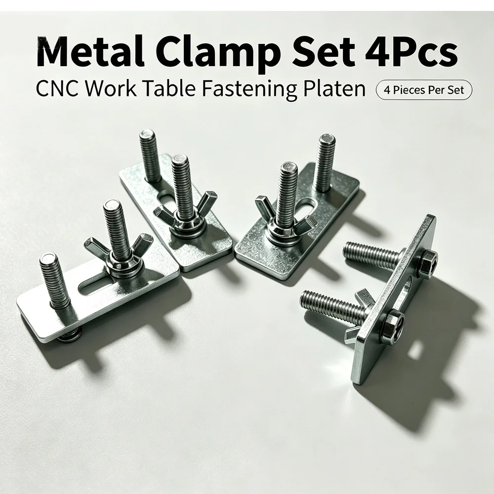 CNC Work Table Metal Clamp Engraver Fastening Platen Router Fixture Woodworking 4Pcs Lot For Milling Workpiece Fixing