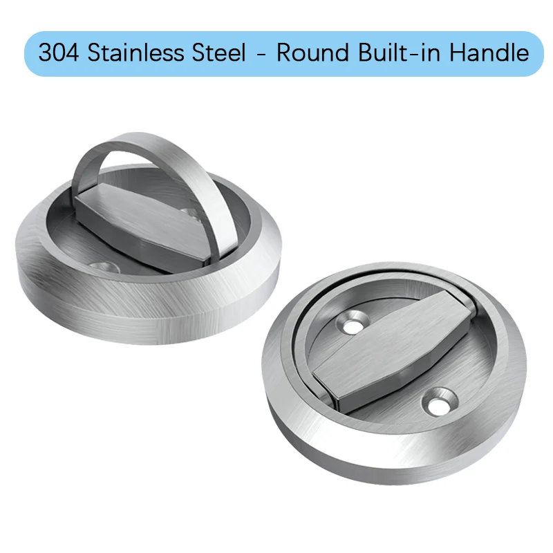 1pcs 304 Stainless Steel Round Handle, Home Wardrobe Door Handle, Built-in and Surface-mounted Handles, Toolbox Handle