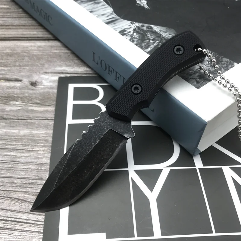 Mini Portable choker Outdoor Camping Hunting Knife Survival Tactics EDC Tool Pocket Fixed knife 8Cr13Mov blade G10 handle