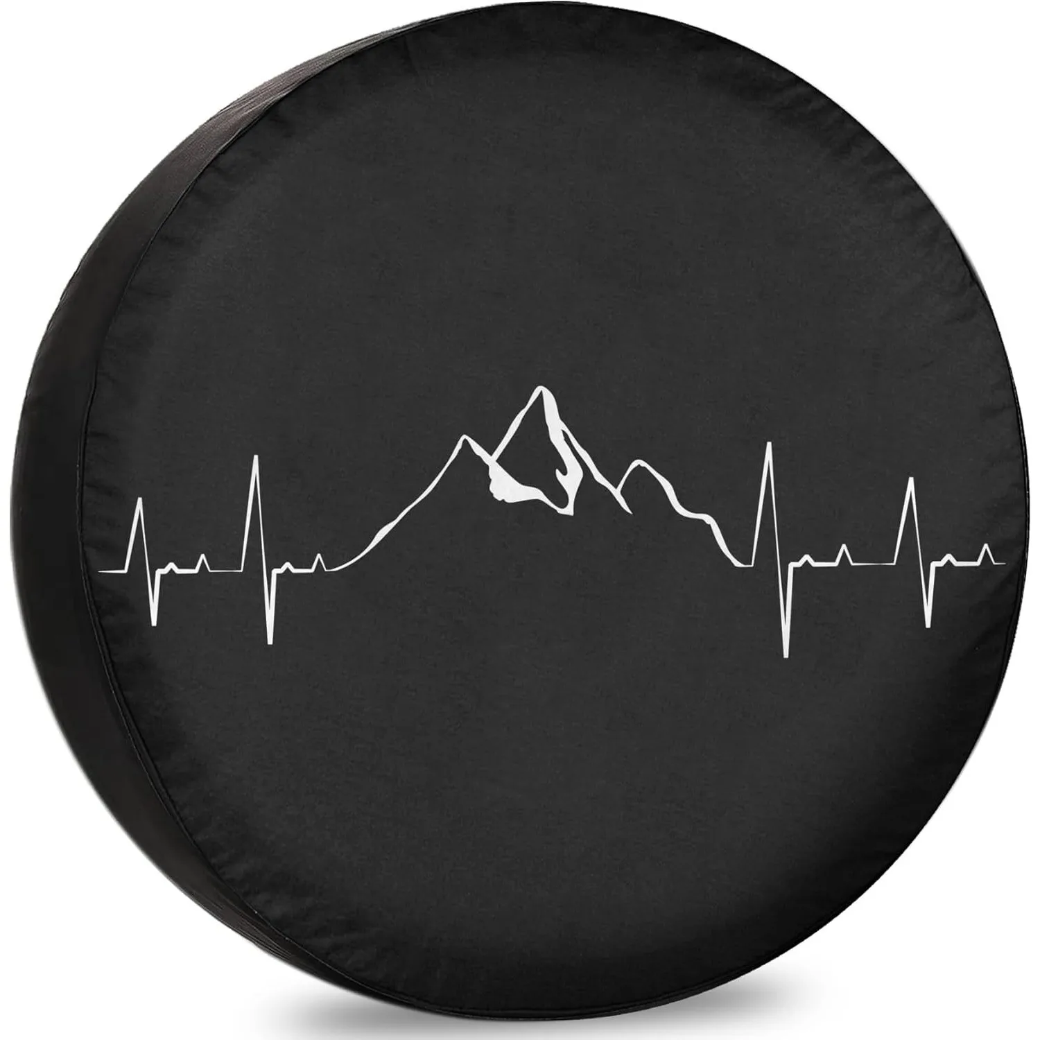 Mountain Heartbeat Spare Tire Cover for RV SUV Trailer, Sun Protection Rainproof Dustproof Camping Accessory