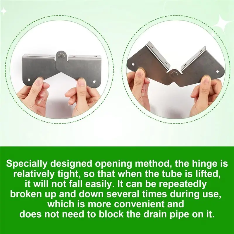 

A20I 6Pcs Gutter Extension Hinge, Stainless Steel Downspout Extension Hinge ZipHinge Gutter Extension Can Easy Installation
