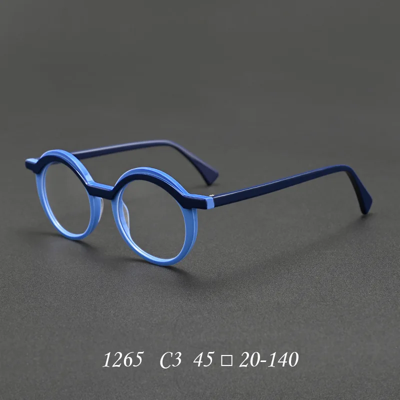 

Retro Round Macaron Acetate Glasses Frame for Women Myopia Reading Eyewear Men Optics Prescription Personalized Candy Eyeglasses