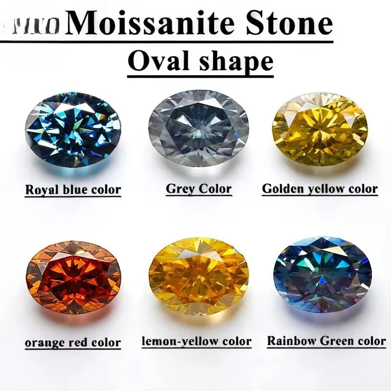 Moissanit-Stein, oval geschliffen, Kirschblütenfarbe, loser Edelstein für Charms, DIY-Schmuckherstellung, mit Zertifikat – Detail 9