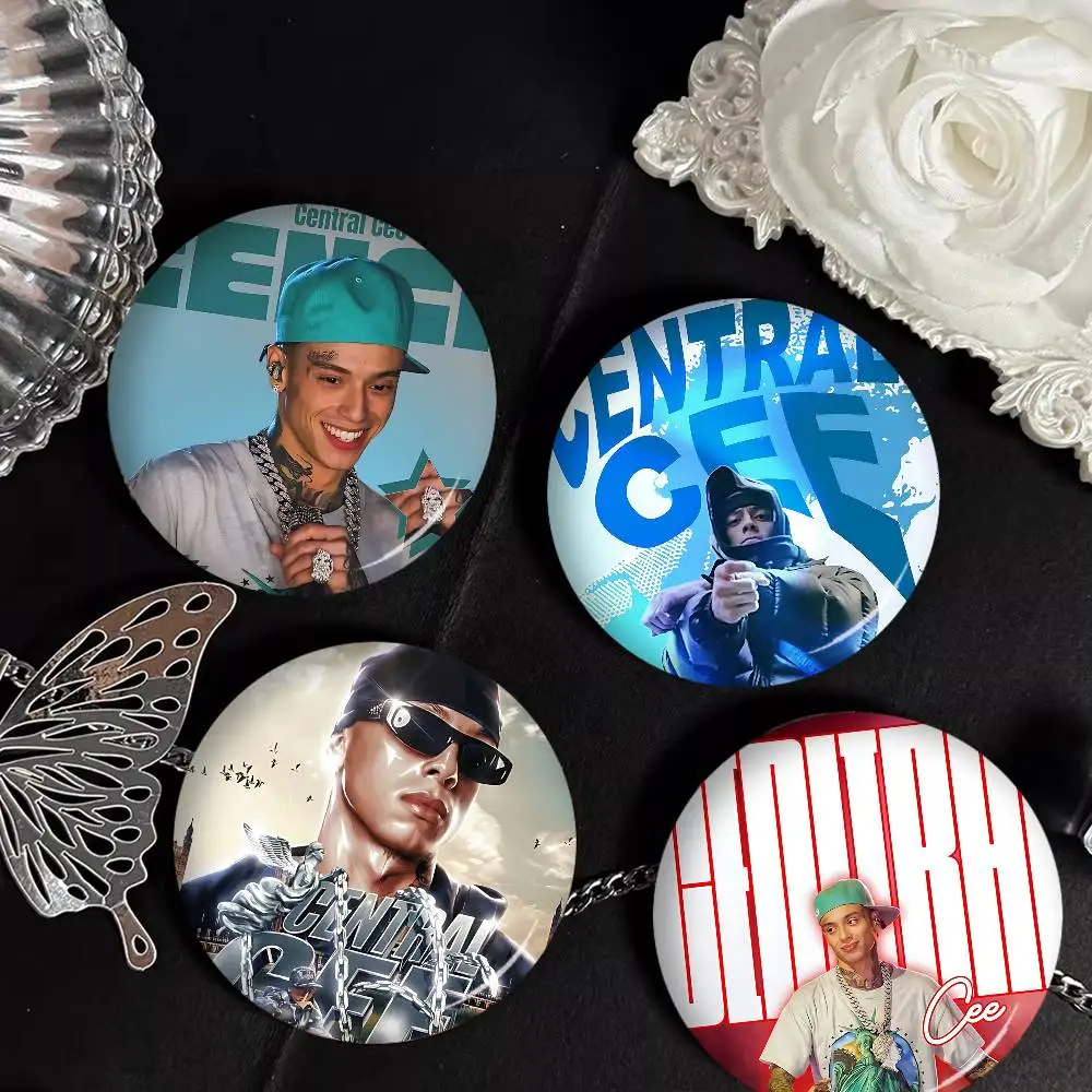 Hip hop rap C-Central Cee Singer Round Button Pins Slogan Creative Brooches Backpack Clothes Decoration Fashion Cartoon Jewelry