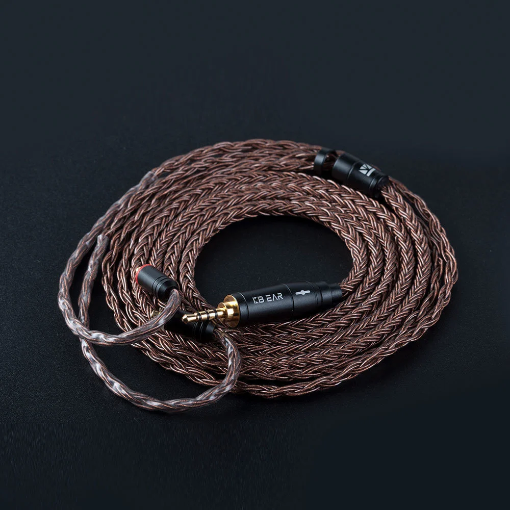 KBEAR 16 Core Reinem Kupfer Kopfhörer Kabel 2PIN/MMCX/QDC Earbuds Connector Verwenden Für KZ EDX ZSN PRO BLON BL-03 KBEAR KS1 Kopfhörer – Detail 13