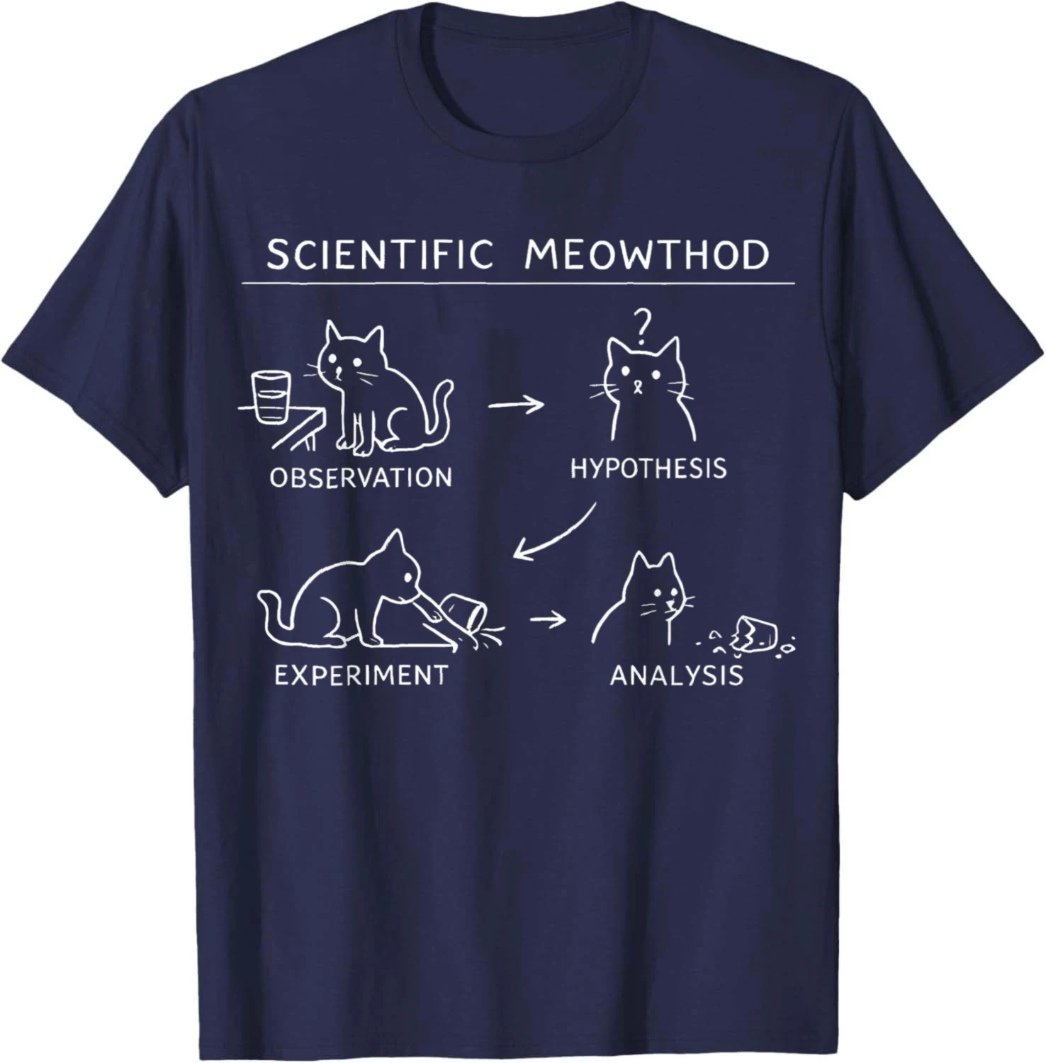 Scientific Meowthod Cat Geek Science STEM Teacher T-Shirt Cotton Summer Casual T Shirt Vintage Clothes Tops Camiseta