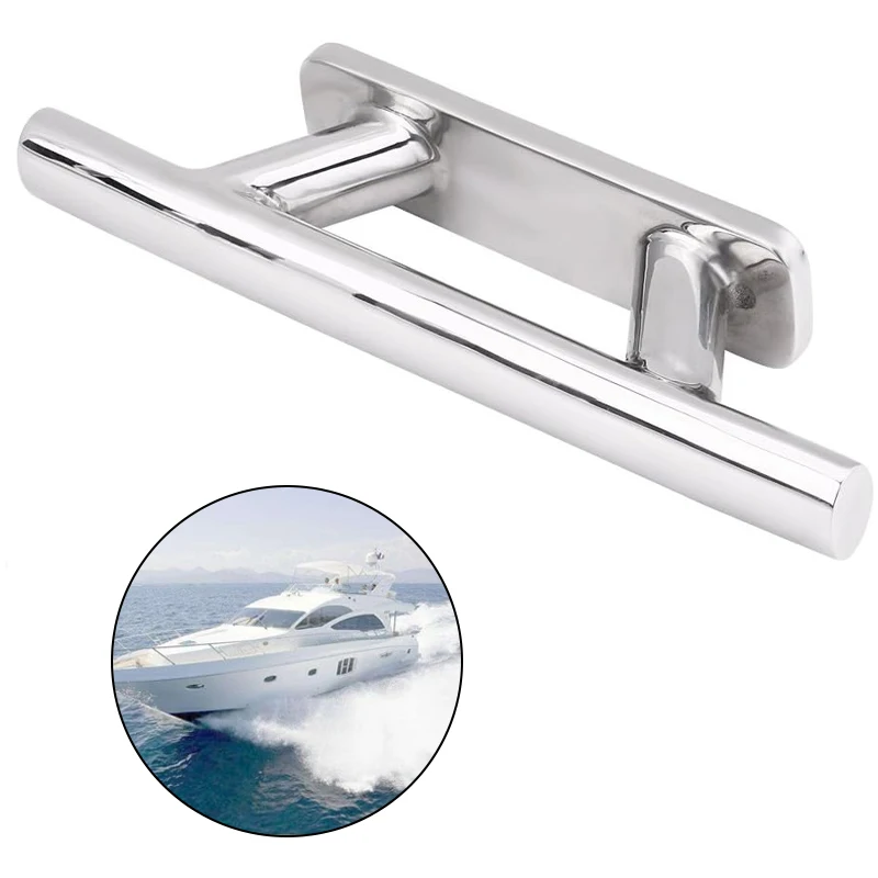 1Pcs 8‑Inch Heavy‑Duty 316‑Stainless‑Steel Boat Cleat FIT FOR Marine Yacht Dock Deck Mooring Rope Hardware Fitting