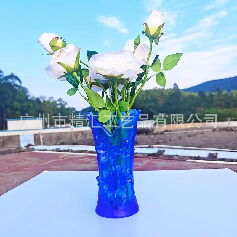 Vintage Glazed Ceramic Orchid Vase Elegant Home Decor for Living Room Entrance Office Table Centerpiece Housewarming Gift