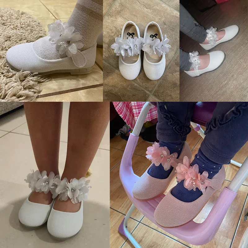 Chaussures plates en cuir avec fleurs brillantes pour filles, chaussures de princesse pour enfants, chaussures provoqué pour bébé, fête de mariage, printemps, été