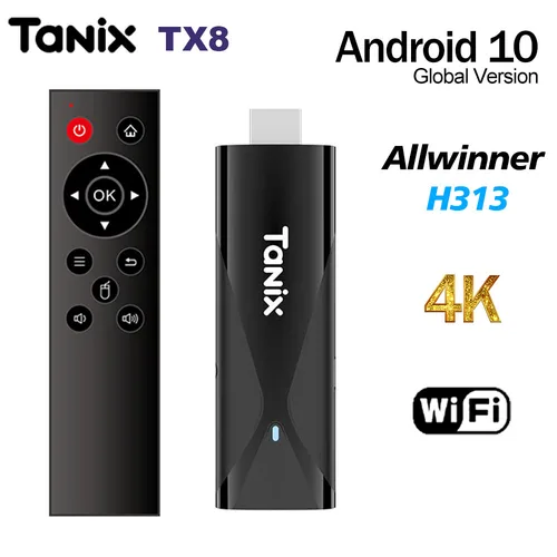 TANIX TX8 스마트 TV 박스, 안드로이드 10 TV 스틱, 올위너 H313, 와이파이 4K 미니 TV 동글, 2GB, 16GB, 2.4G