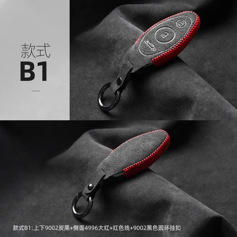 Customized Alcantara 100% Car Key Case Cover Holder Key Shell Buckle for McLaren 720S GT 600LT P1 Artura