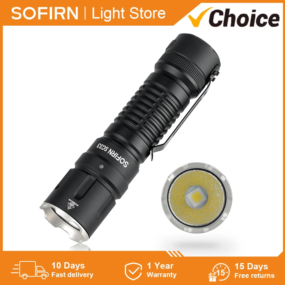 sofirn powerful usb c lanterna led recarregavel tocha com cauda e switch luz ao ar livre sc33 xhp703 hi 47005300k 5200lm 21700 01