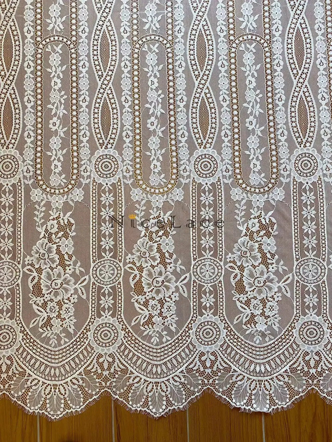 

Chantilly lace fabric with eyelash High Quality bridal france lace for DIY fashion clothes, boho style dresses accessories