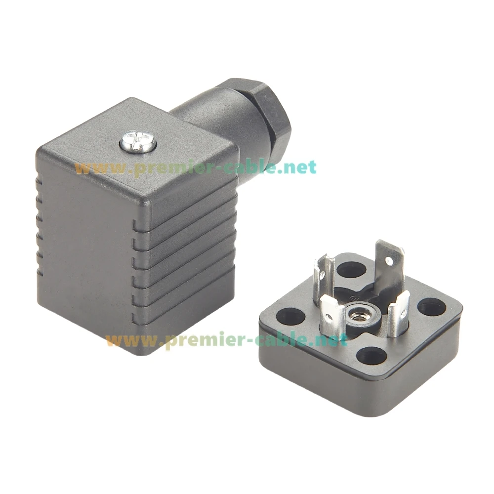 Conector de válvula solenoide DIN 43650 forma A Conector acoplable de campo de válvula DIN para Compatible con neumáticos hidráulicos Hirschmann