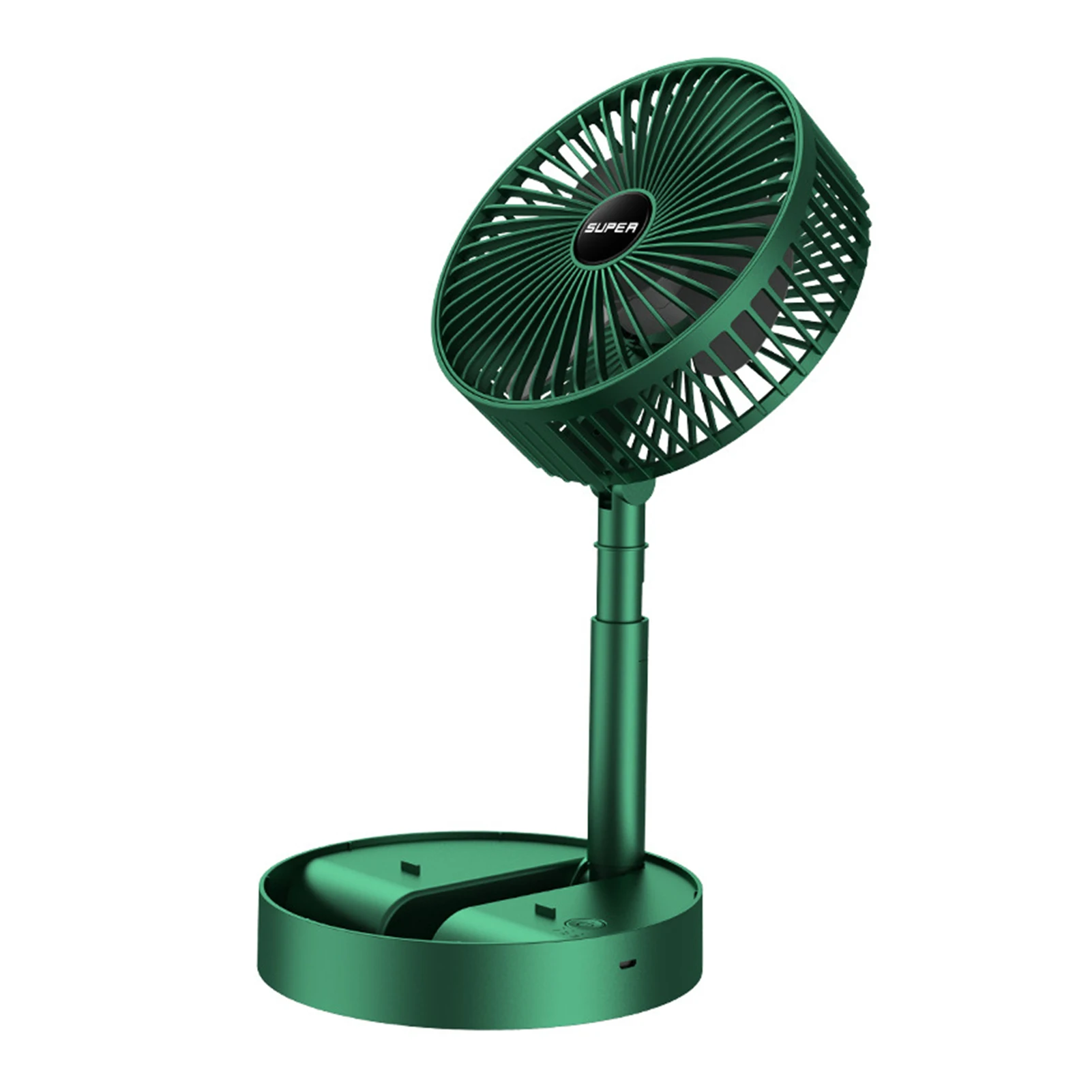 

USB Rechargeable Desk Fan Telescopic Tabletop Silent Air Circulator Fan Low Noise For Nightstand 180-Degree Rotating Head