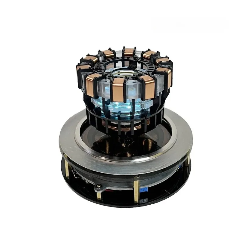 Creative Black Tech Magnetic Levitation Reactor Model Novelty Light Up Desk Decor.